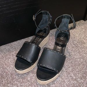 Sole Society Black Carya Wedge Heels - Sz 8M